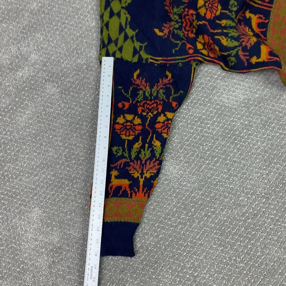 Vintage Past Times Cardigan Sweater Women's Small Floral Knit Wool Made in UK - Picture 10 of 11